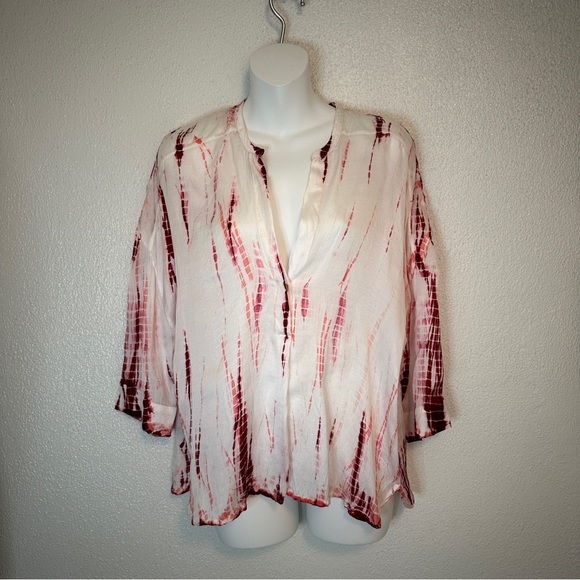 Zadig & Voltaire Boxy oversized Tara Tie Dye pink Viscose tunic blouse small - Picture 1 of 9